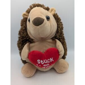 Plush stuffed animal Hedgehog Porcupine 10" red valentine heart Stuck On You